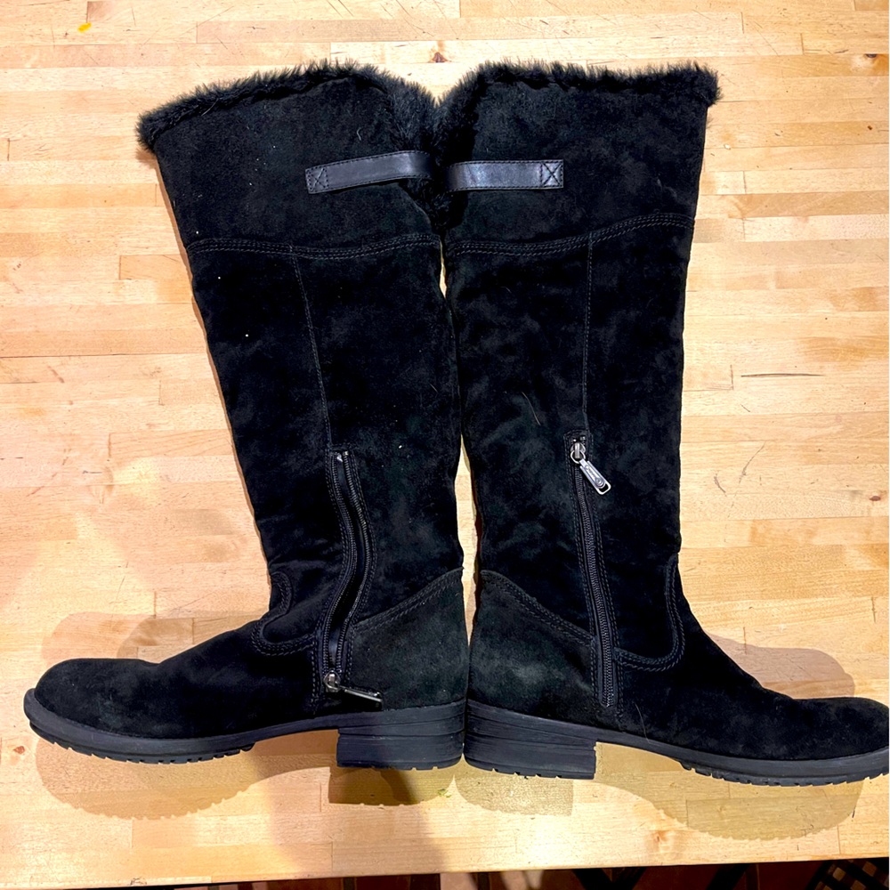 Blondo above knee black suede leather boots Size 9